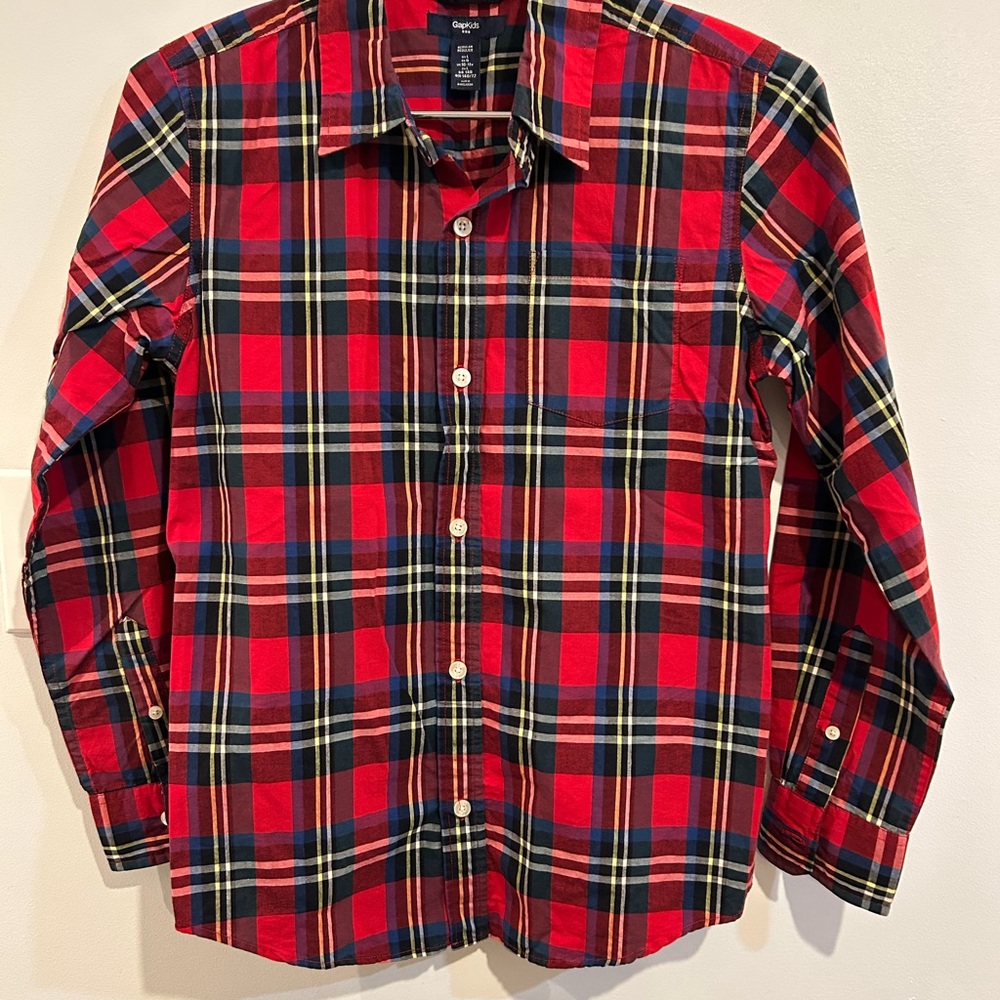 GAP Kids Red and Blue Plaid Shirt